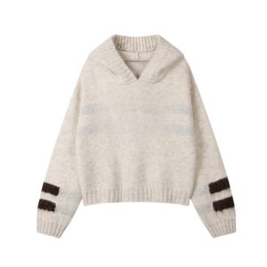 Preppy Casual Knitted Hoodie